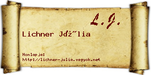 Lichner Júlia névjegykártya